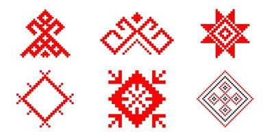 set with Belarusian ornament vector