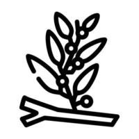ilustración de vector de icono de línea de algas de sargazo
