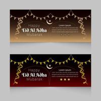 conjunto de plantillas de banner web de venta de eid al adha vector