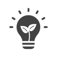 Eco friendly Bulb Glyph Black Icon vector