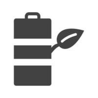 Eco friendly Battery Glyph Black Icon vector