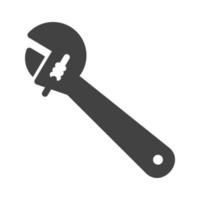 Wrench Glyph Black Icon vector