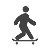 icono de glifo negro de skate vector