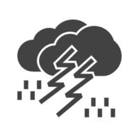 Thunderstorm Glyph Black Icon vector