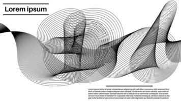 afiche abstracto moderno y colorido con una tarjeta de forma de flujo de humo de mezcla de rayas delgadas. antecedentes comerciales creativos. portada, plantilla. vector