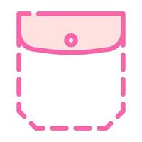 patch pocket with welt top and flap color icon vector illustration