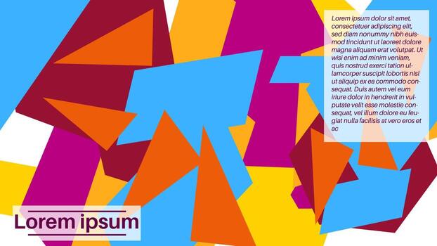 Fantasy messy geometric shapes background. Minimalistic abstract card, layout. Creative landing page or business background. Advertisement cover. vector