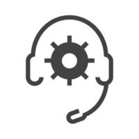 Technical Support Glyph Black Icon vector