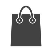 Shopping Bag Glyph Black Icon vector