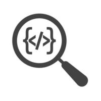 Search from Code Glyph Black Icon vector