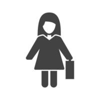 Business Lady Glyph Black Icon vector