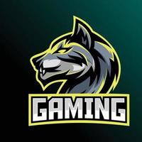 lobo mascota esport gaming logo vector diseño