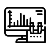 computer analysis of vaccine line icon vector illustration