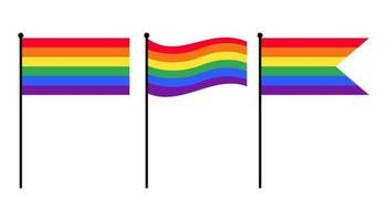 las banderas con los colores del símbolo lgbtq son buenas para las plantillas vector