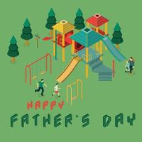 Vector illustration flat isometric happy fathers day greetings