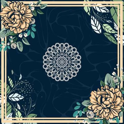 Elegant scarf design and floral with border