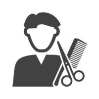 Barber Glyph Black Icon vector