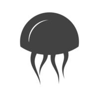 icono de glifo de medusas negro vector