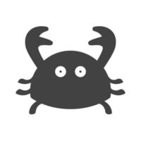 Crab Glyph Black Icon vector