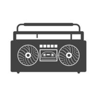 Casette Player Glyph Black Icon vector