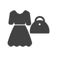 Ladies Shopping Glyph Black Icon vector