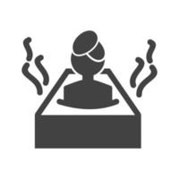 Hot Water Bath Glyph Black Icon vector