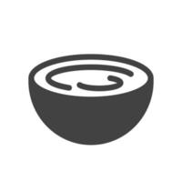 Cream Bowl Glyph Black Icon vector