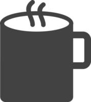 icono de glifo de café caliente negro vector