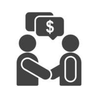 Payment Discussion Glyph Black Icon vector