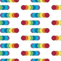 Seamless pattern with multicolored circles overlap. Rainbow color for decoration. vector