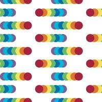 Seamless pattern with multicolored circles overlap. Rainbow color for decoration. vector