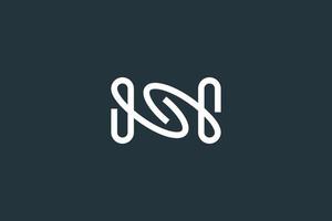 Initial Letter SN Logo or NS Logo Design Vector Template