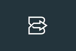 Initial Letter B and Arrow Logo Design Vector Template