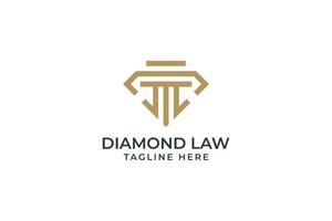 Diamond Law Firm Logo Design Vector Template