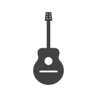 icono de guitarra glifo negro vector