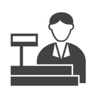 Cashier Glyph Black Icon vector