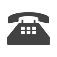 Telephone Glyph Black Icon vector