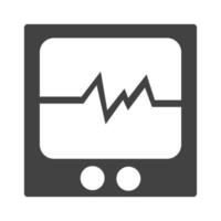 ECG Monitor Glyph Black Icon vector