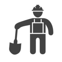 Construction Worker III Glyph Black Icon vector