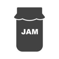 Jam Bottle Glyph Black Icon vector
