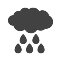 icono de glifo de nube de lluvia negro vector