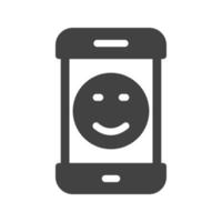 Happy Face Glyph Black Icon vector