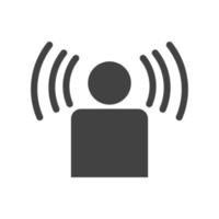 Signal on User Glyph Black Icon vector