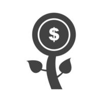 Coin Glyph Black Icon vector