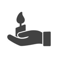 Holding Candle Glyph Black Icon vector