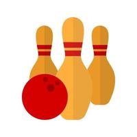 Bowling Flat Multicolor Icon vector
