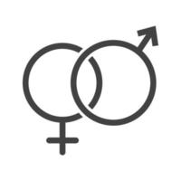 Male and Female Glyph Black Icon vector