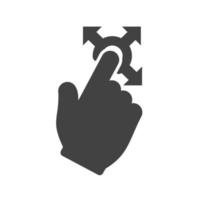 Hold and Move Glyph Black Icon vector