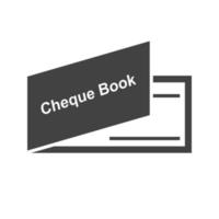 Cheque Book Glyph Black Icon vector