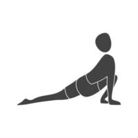 Low Lunge Right Glyph Black Icon vector